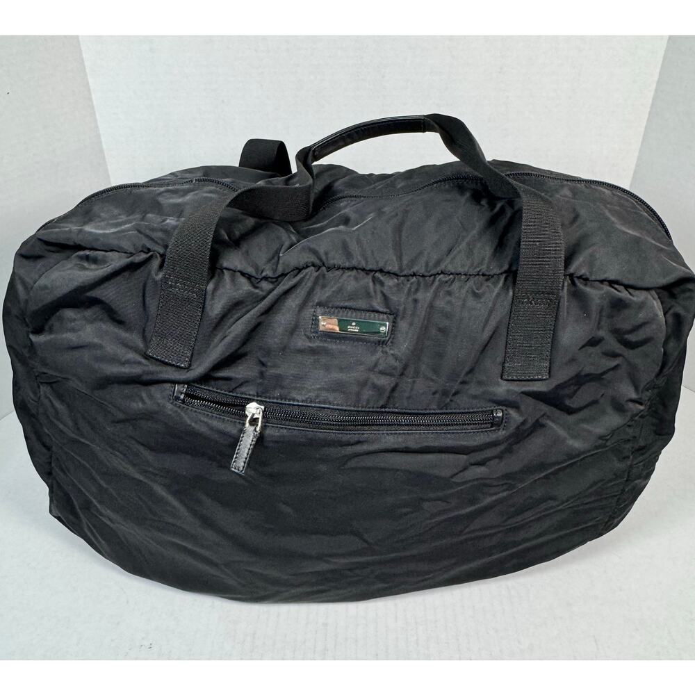 Gucci Black Nylon Weekender Duffle Travel Bag Italy COA Large